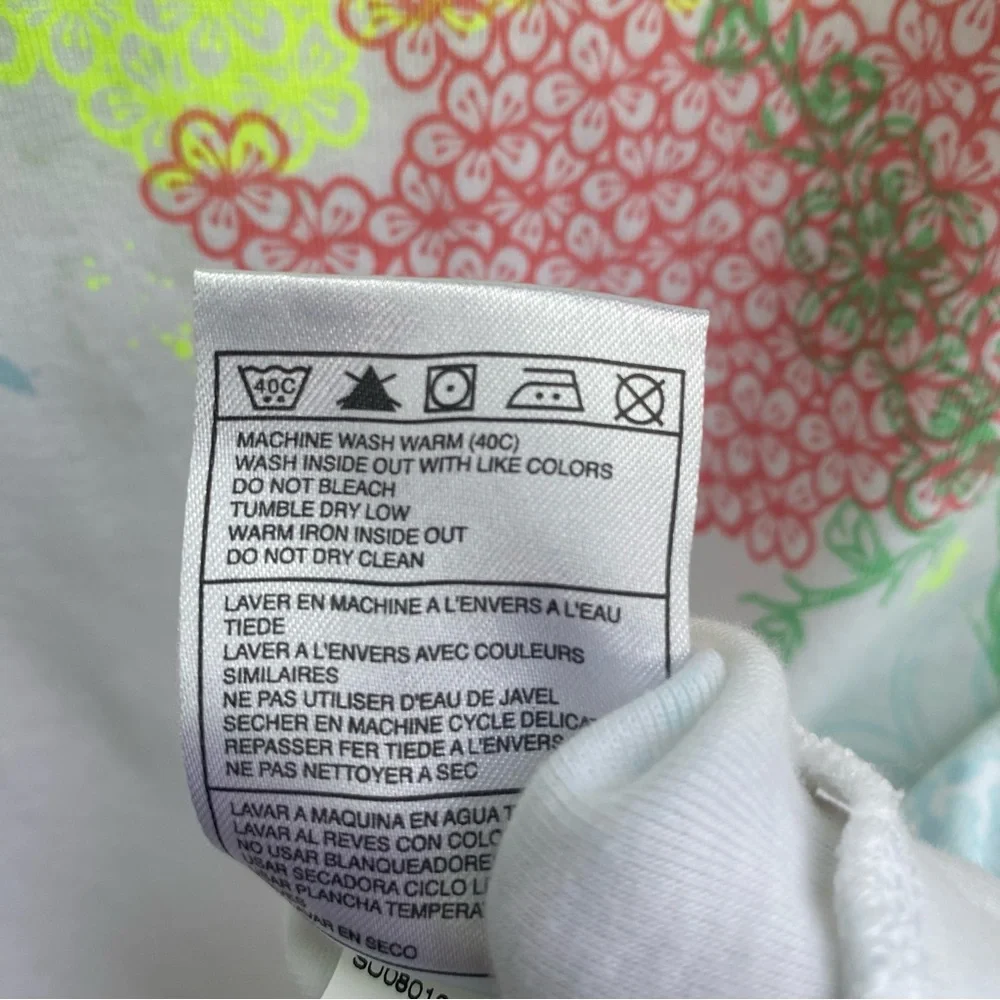 Nike Abstract Graphic Baby Tee Shirt Womens Size XL White Puff Cap Sleeve
